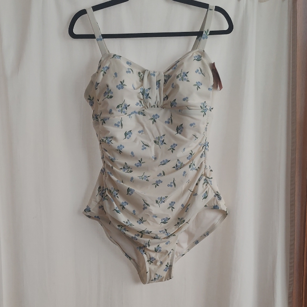 Shade & Shore Blue Floral Swimsuit